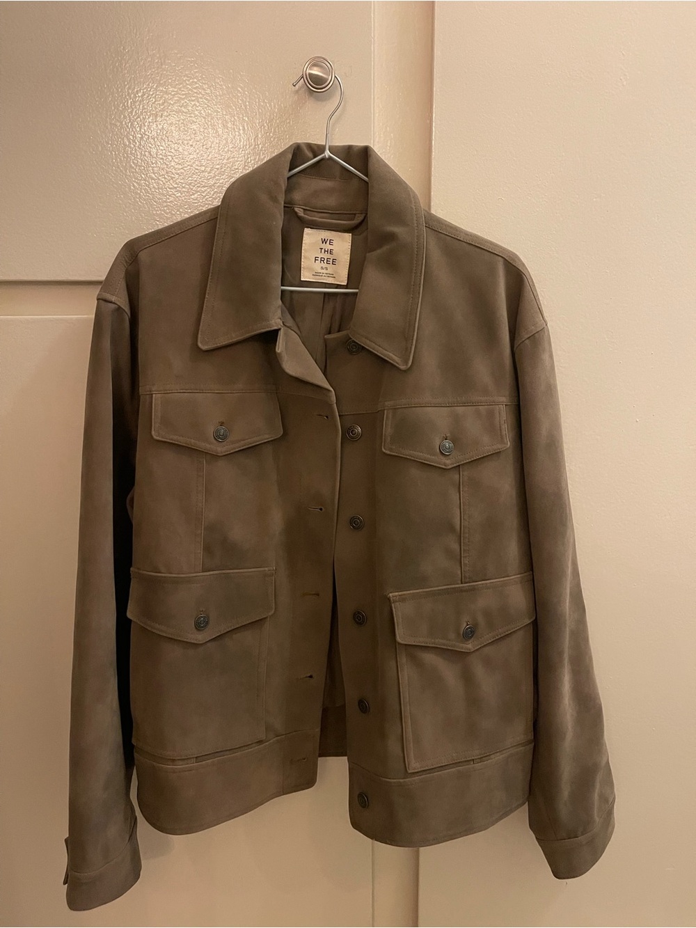 We The Free (Free People) Night Ranch Faux Suede Trucker Jacket Antique Bronze